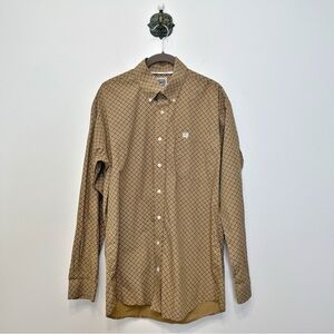 Cinch Tan Pattern Casual Western Shirt Long Sleeve Button Up Men’s Medium Rodeo